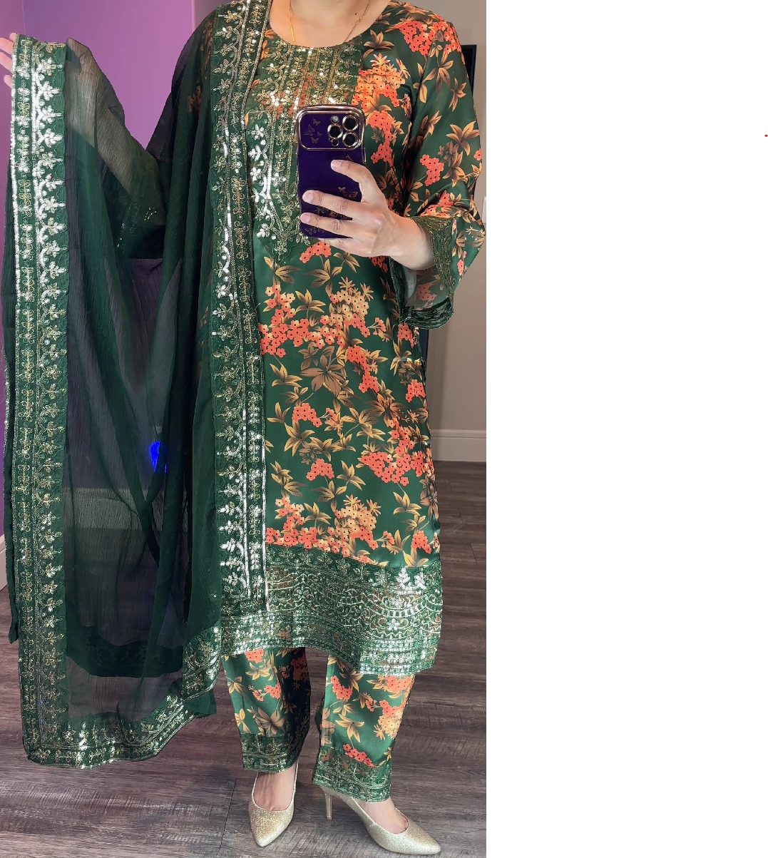 Shenora Silk Forest Green 3-Piece Suit